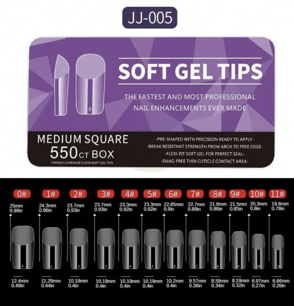 Uñas square soft gel 550 piezas's foto | Jenny’s Nails |  BizneCubano